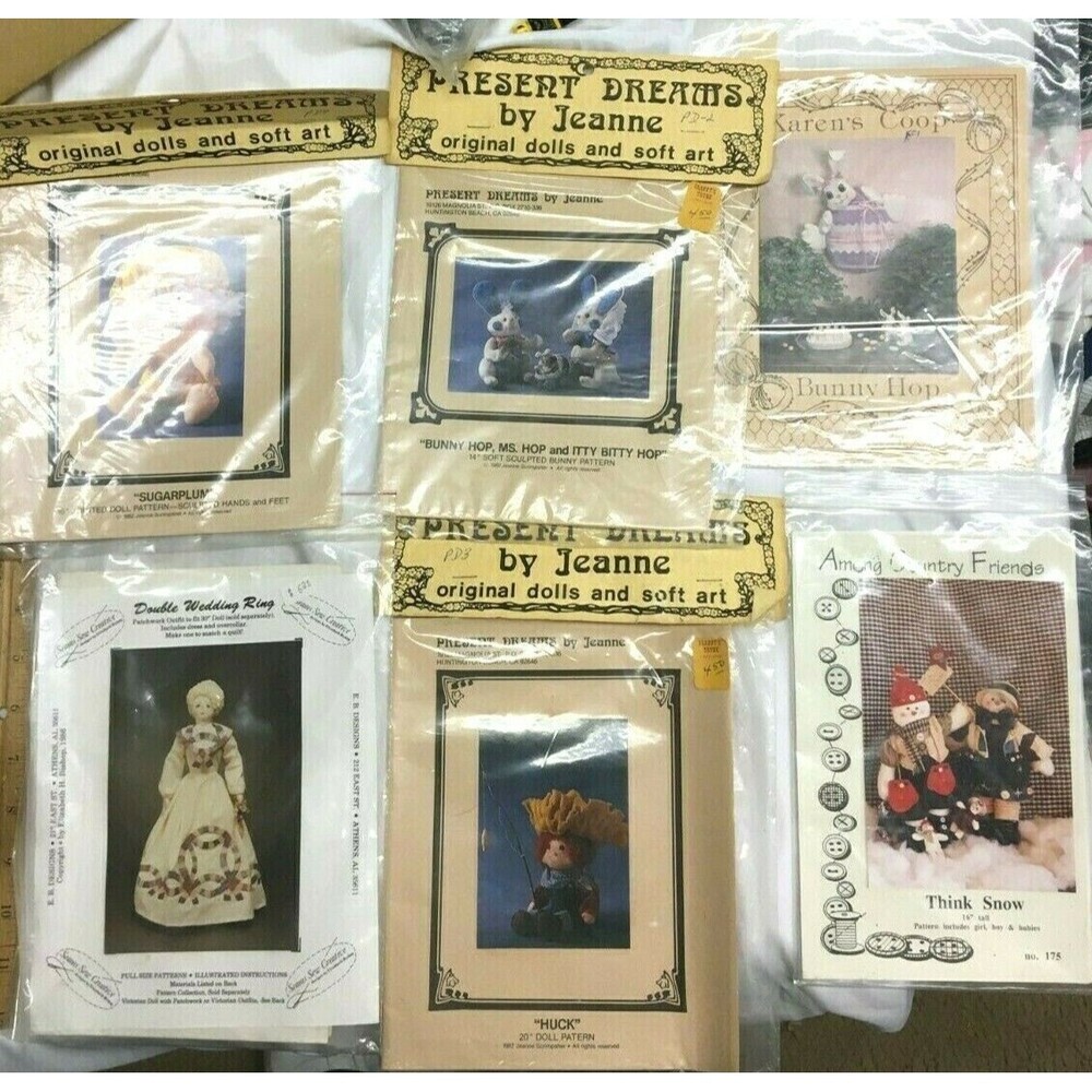 Vintage Applique & Doll Pattern Lot 1980s Among Country Friends Country Applique